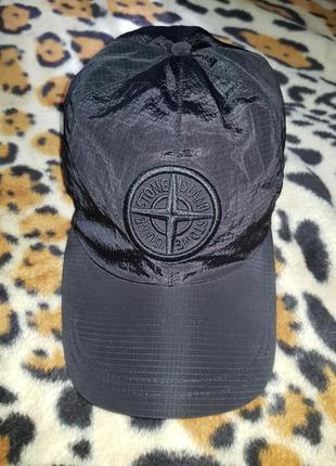 Кепка stone island black metal nylon waterproof cap