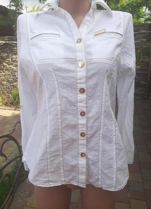 Білосніжна бавовняна сорочка з рядком