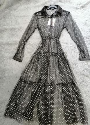 Вечернее платье накидка сетка в горох пляжная туника2 фото