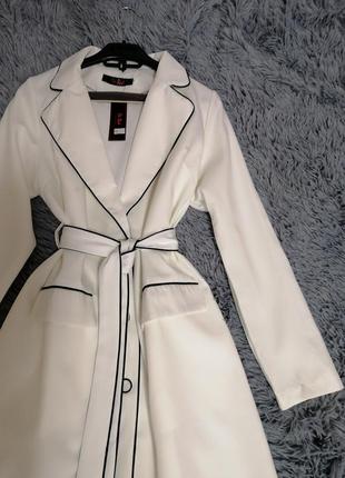 Шикарное платье пиджак блейзер с поясом2 фото