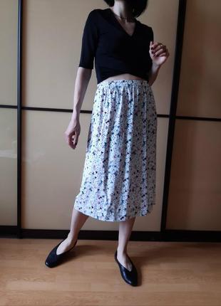 Идеальная юбка в цветы миди в стиле mango4 фото