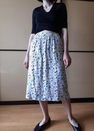 Идеальная юбка в цветы миди в стиле mango3 фото