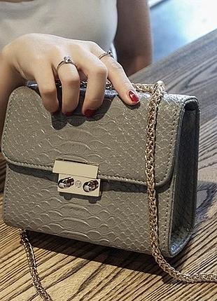 Серая мини сумка