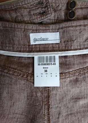 Винтажная льняная юбка премиум бренда gardeur uk 12 германия7 фото
