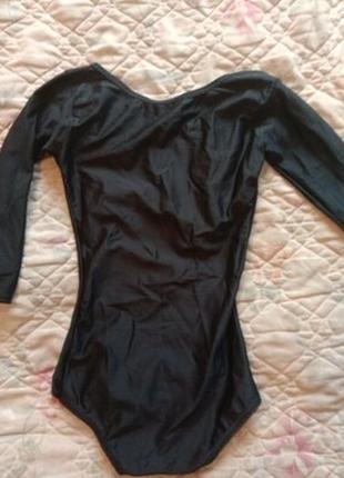Відмінний чорний спортивний купальник з довгим рукавом на дівчинку для спорту5 фото