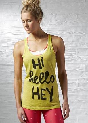 Женская спортивная майка reebok y hi hello tnk