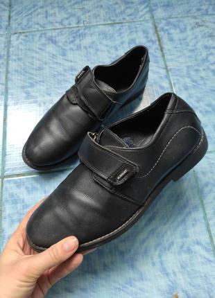 Туфли на мальчика кожаные черные 38 размер школьные весенние осенние