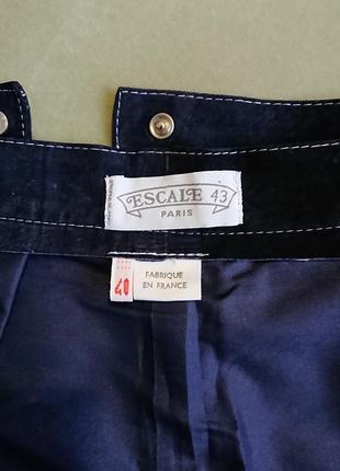 Винтажная замшевая юбка escale 43 paris темно-синяя франция размер fr 407 фото