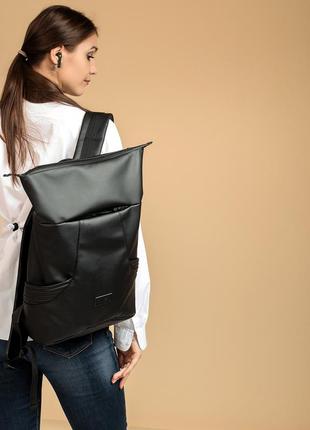 Женский рюкзак ролл sambag rolltop x - черный6 фото