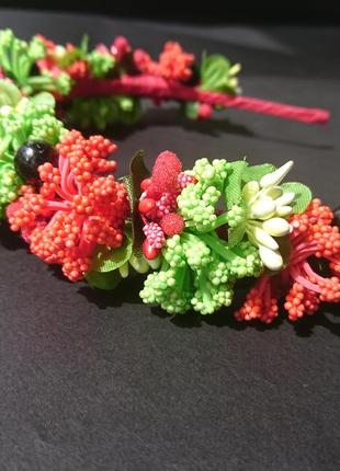 Обруч венчик с цветами