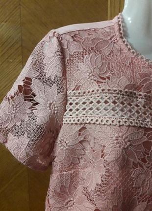 Брендовая красивая  кружевная блуза р.10 от f & f