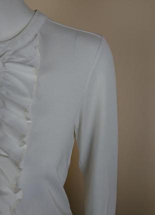 Трикотажная блузка в деловом стиле с жабо кремового цвета madeleine размер m4 фото