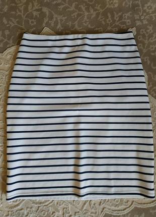Юбка трикотажная полоска в морском стиле.