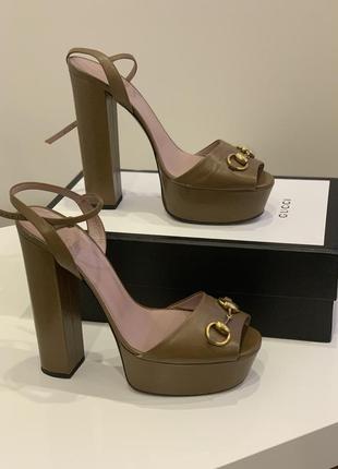 Босоножки gucci, оригинал, размер 40 (26,5 см)