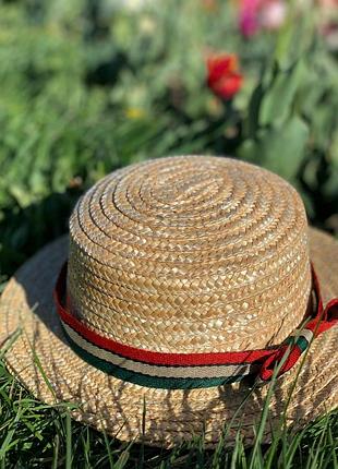 Дитячі солом'яні канотьє, ширина поля 4см3 фото