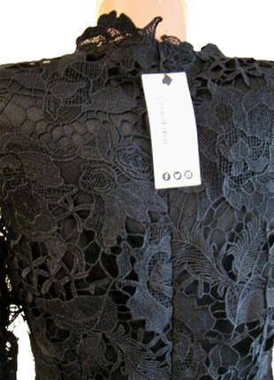 Плаття нарядне чорне мереживне boohoo5 фото