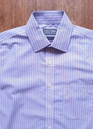 Тенниска голубая в полоску marks&spencer англия , 14,5", s, m хлопок