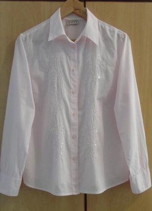 Супер брендовая  рубашка блуза блузка хлопок вышивка паетки
