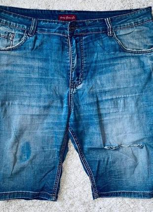 Мужские синие джинсовые бриджи шорты2 фото