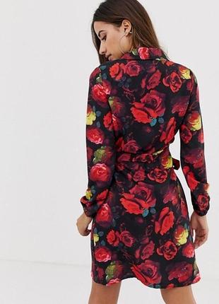 Платье  на запах цветы asos2 фото