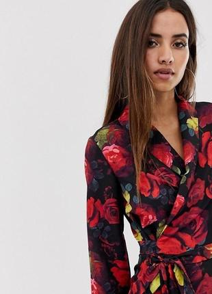 Платье  на запах цветы asos7 фото