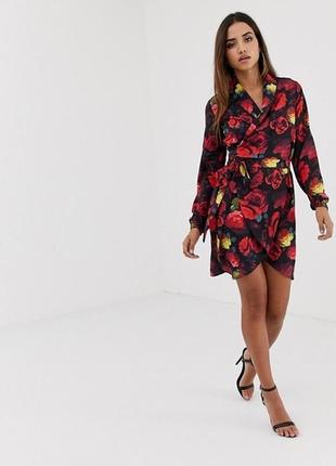 Платье  на запах цветы asos10 фото