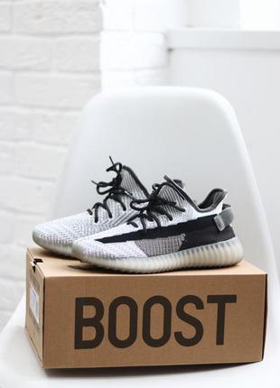 Кроссовки летние yeezy boost 350 black white ☀️ кросівки текстильні