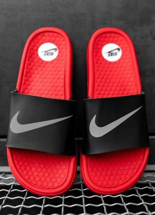 Сланцы мужские nike red/black красные/черные (найк, сланці)