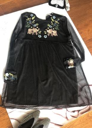 Платья zara с вышивкой 2