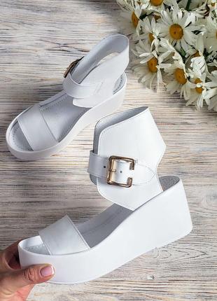 Босоножки на платформе натуральная кожа р36-40 сандалии туфли босоніжки сандалі туфлі5 фото