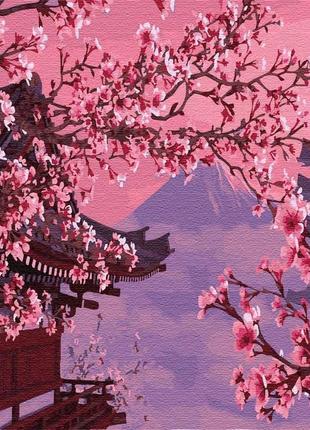 Картина по номерам сакура в японии браш