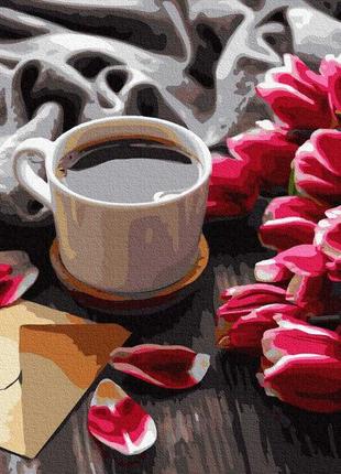 Картина за номерами тюльпани до кави браш