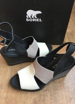 Новые шикарные кожаные босоножки sorel сандалии женские