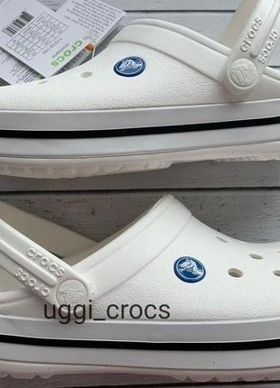 Crocs crocband white білі крокси шльопанці крокс крокбенд медичні