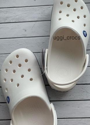 Crocs crocband white белые кроксы шлепанцы кросс крокбэнд медицинские2 фото