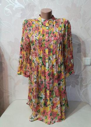 Шёлковая блуза - туника zara basic1 фото