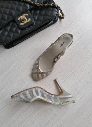 🤍босоножки серебристо-серого цвета 🤍туфли-сетка с открытой пяткой