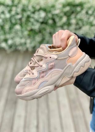 Жіночі стильні кросівки adidas ozweego adiprene 'peach'9 фото