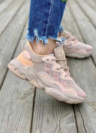 Жіночі стильні кросівки adidas ozweego adiprene 'peach'3 фото