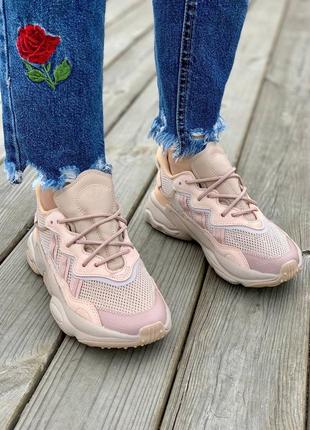 Женские стильные кроссовки adidas ozweego adiprene ‘peach’4 фото