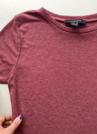 👚обалденная терракотовая футболка/футболка без надписей цвета бордо в рубчик👚5 фото