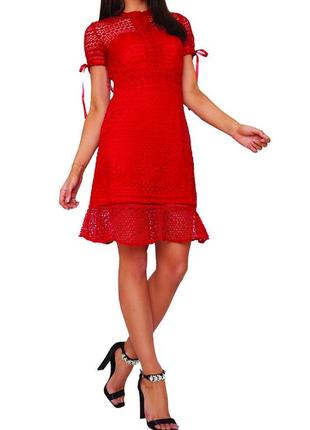 Скидка кружевное красное платье chi chi london2 фото