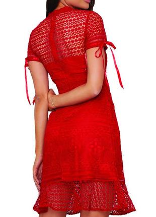 Скидка кружевное красное платье chi chi london3 фото