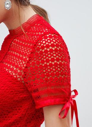 Скидка кружевное красное платье chi chi london6 фото