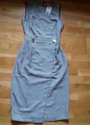 Елегантне плаття,принт гусяча лапка