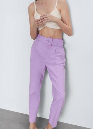 Сиреневые брюки с плясом от zara