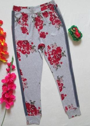 Суперовые спортивные штаны в цветочный принт с лампасами высокая посадка vrs дания.1 фото