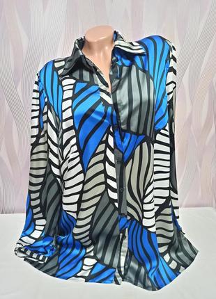 Красивая удлиненная блуза, принт, нюанс р. 46/3xl, от taifun
