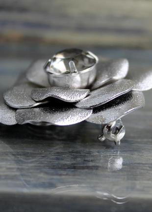Брошка - кулон троянда з кристалом американська вінтажна біжутерія.6 фото