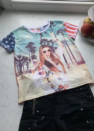 Яскрава футболка топ river island на 9-10 років